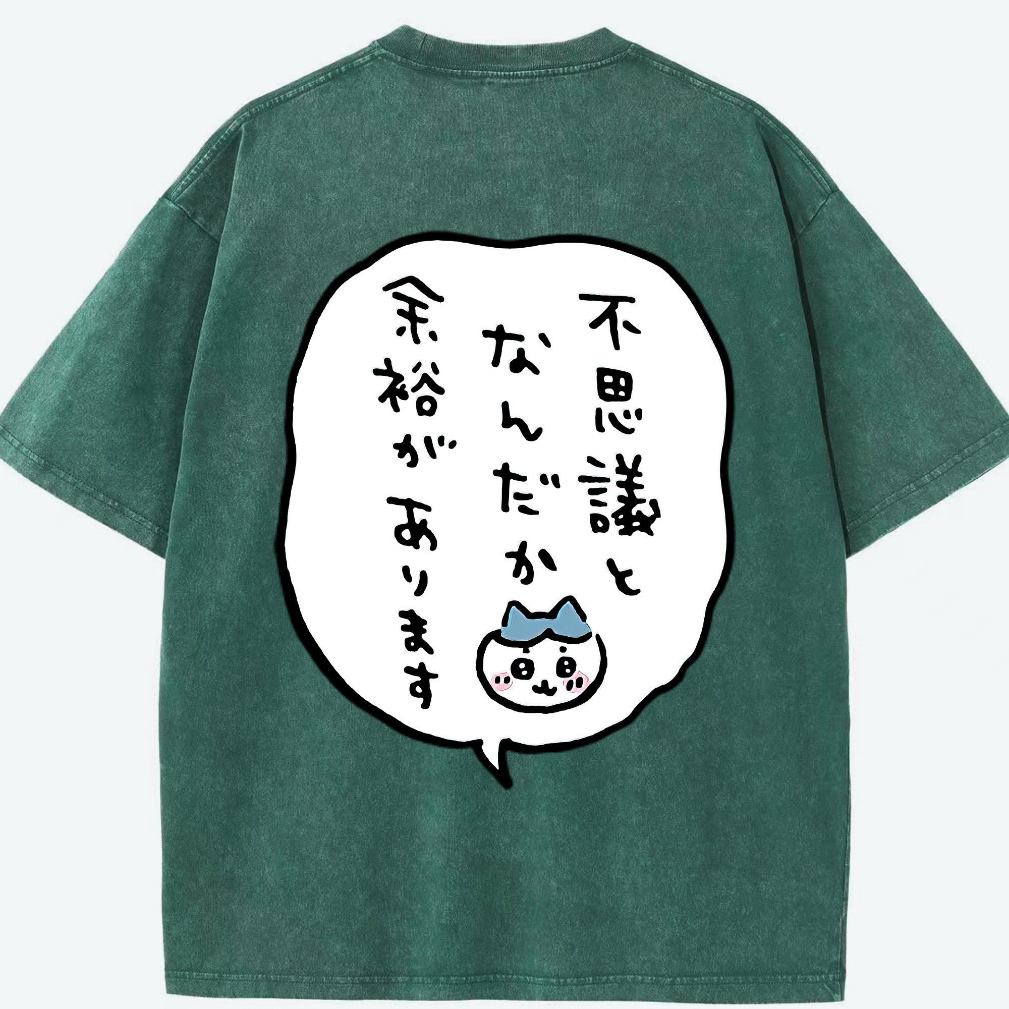 （画像用） ちいかわ ハチワレ Chii-kawa hachiware 綿100% ヴィンテージ風 半袖Tシャツ（背面プリント）